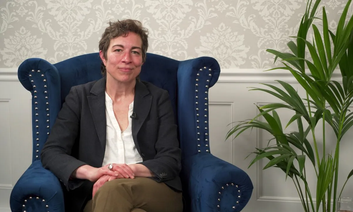 Anna Loutfi, an equality and human rights barrister, during an interview with NTD's "British Thought Leaders" programme in London. (NTD)
