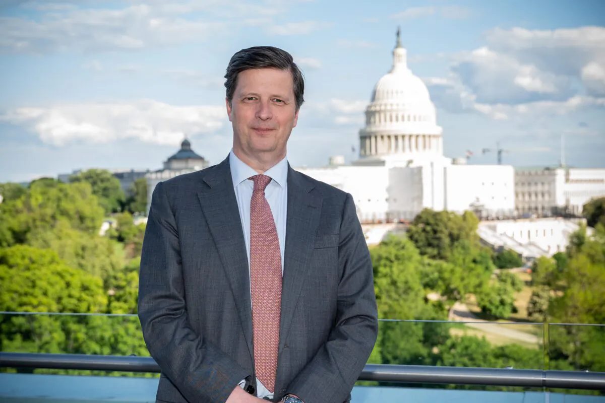 Eduard Habsburg, a Hungarian diplomat and Hungary's current ambassador to the Holy See, in Washington, on May 4, 2023. (Jack Hsu/The Epoch Times)