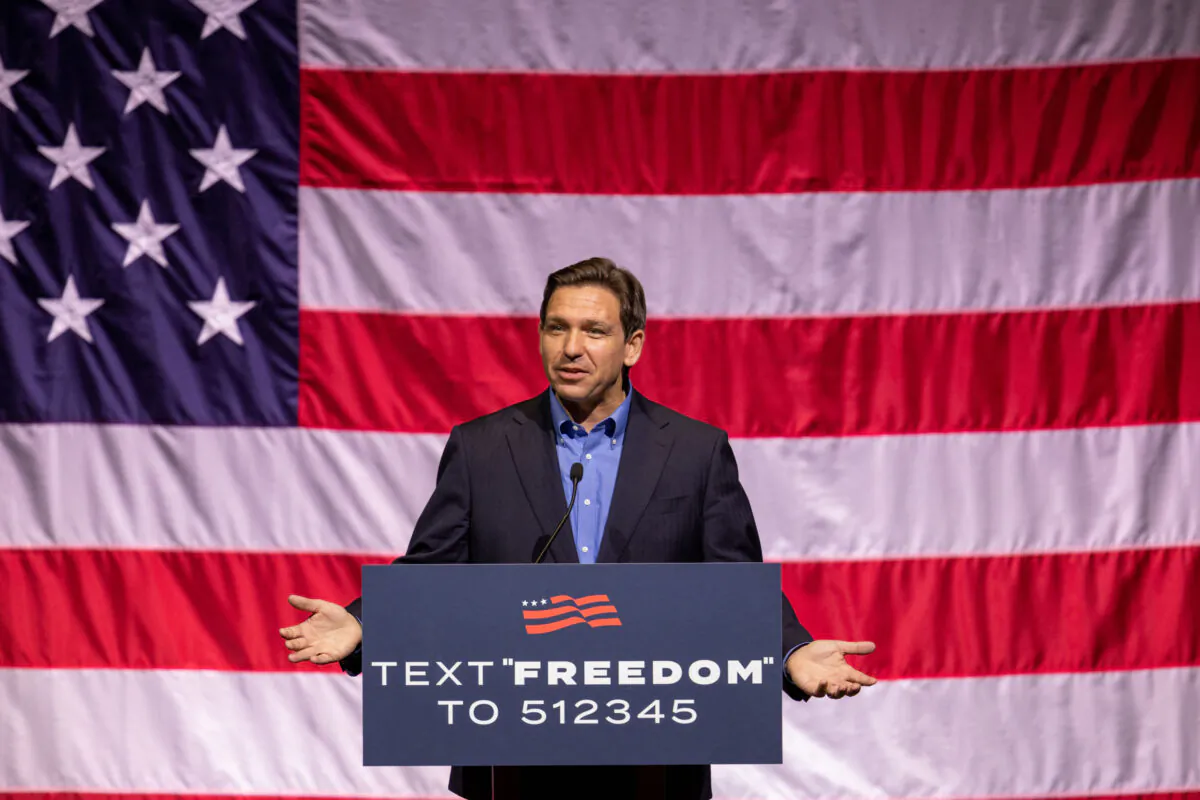 Florida governor and 2024 presidential hopeful Ron DeSantis speaks during a campaign stop at the Greenville Convention Center in Greenville, S.C., on June 2, 2023.  (Logan Cyrus/AFP via Getty Images)