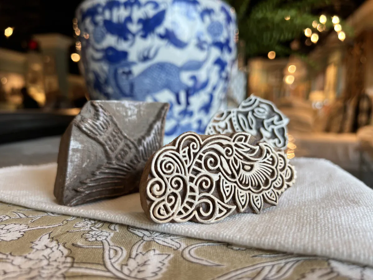 Block printing is a relief printing technique that uses a carved material (historically made from hard woods, but modern techniques can include linoleum or rubber) to transfer ink onto fabric (or paper). (Handout/TNS)