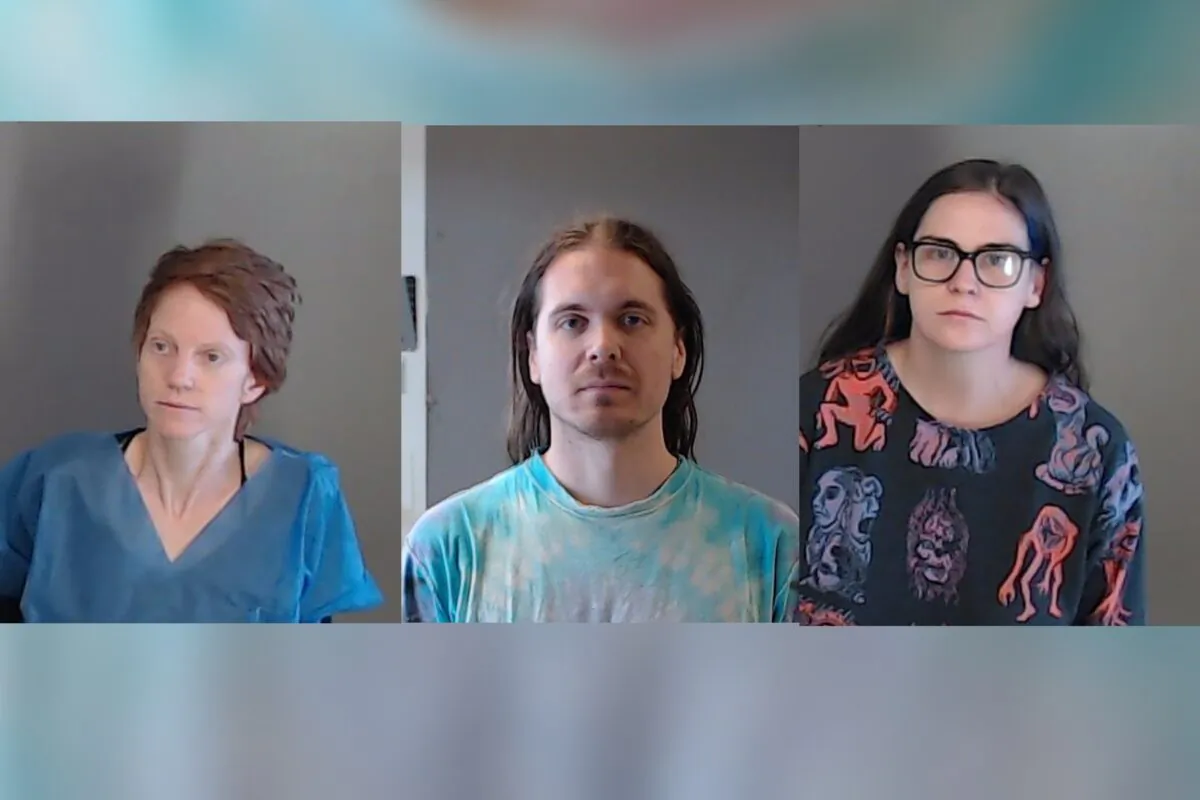 Adele Maclean, Marlon Kautz, and Savannah Patterson were charged with money laundering and charity fraud in Atlanta, Ga., on May 31, 2023. (Courtesy of the DeKalb County Sheriff's Office)