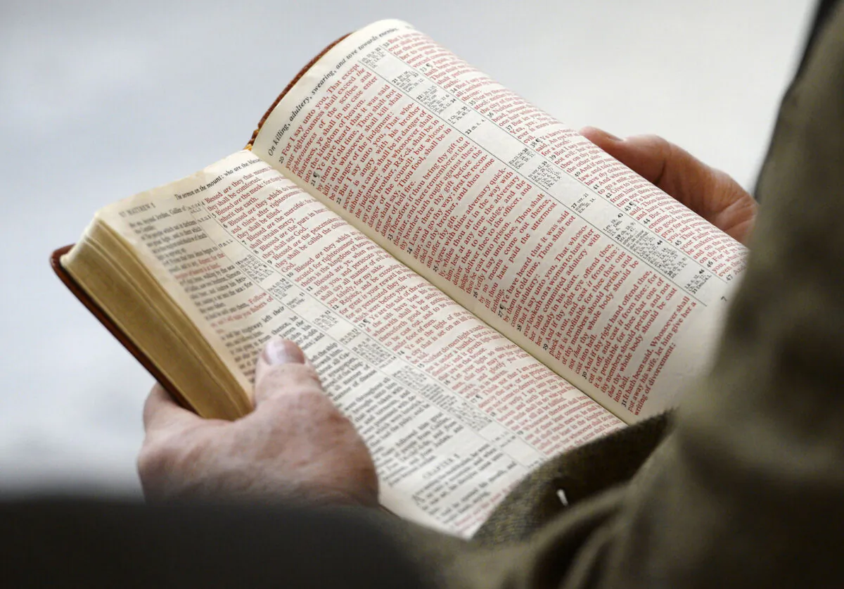 The Bible is read aloud at the Utah Capitol on Nov. 25, 2013. (Steve Griffin/The Salt Lake Tribune via AP)