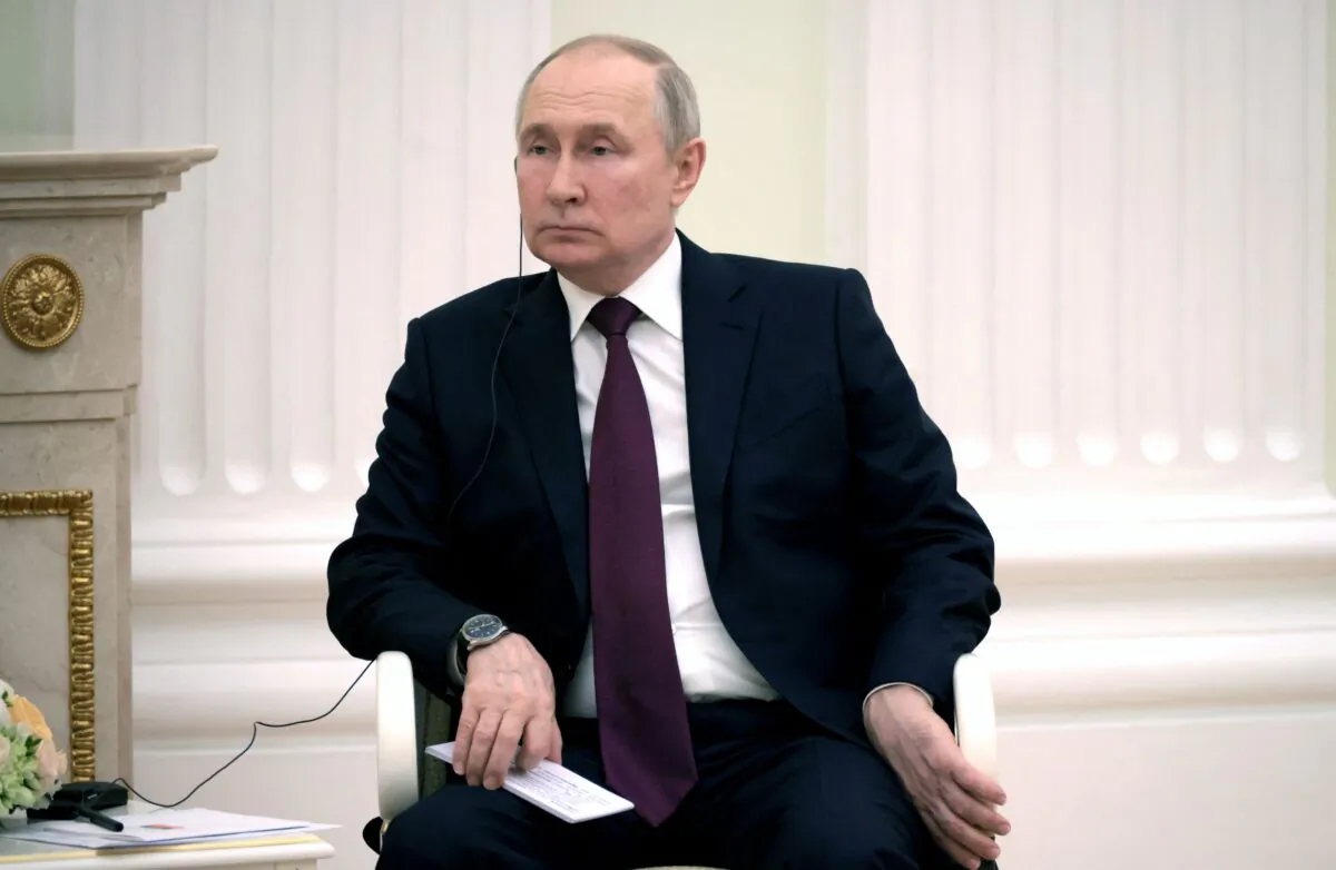 Russian President Vladimir Putin attends a meeting with Eritrea's President at the Kremlin in Moscow on May 31, 2023. (Mikhail Metzel/Sputnik/AFP via Getty Images)