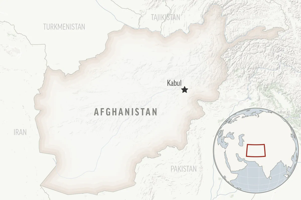 A locator map for Afghanistan with its capital, Kabul. (AP Photo)