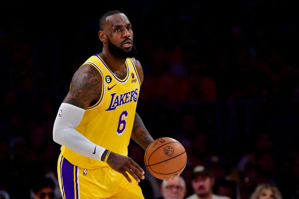 Los Angeles Lakers forward LeBron James drives to the basket against the Denver Nuggets during the third quarter in game four of the Western Conference Finals for the 2023 NBA playoffs at Crypto.com Arena in Los Angeles, Calif. on May 22, 2023. (Gary A. Vasquez-USA TODAY Sports/File Photo)