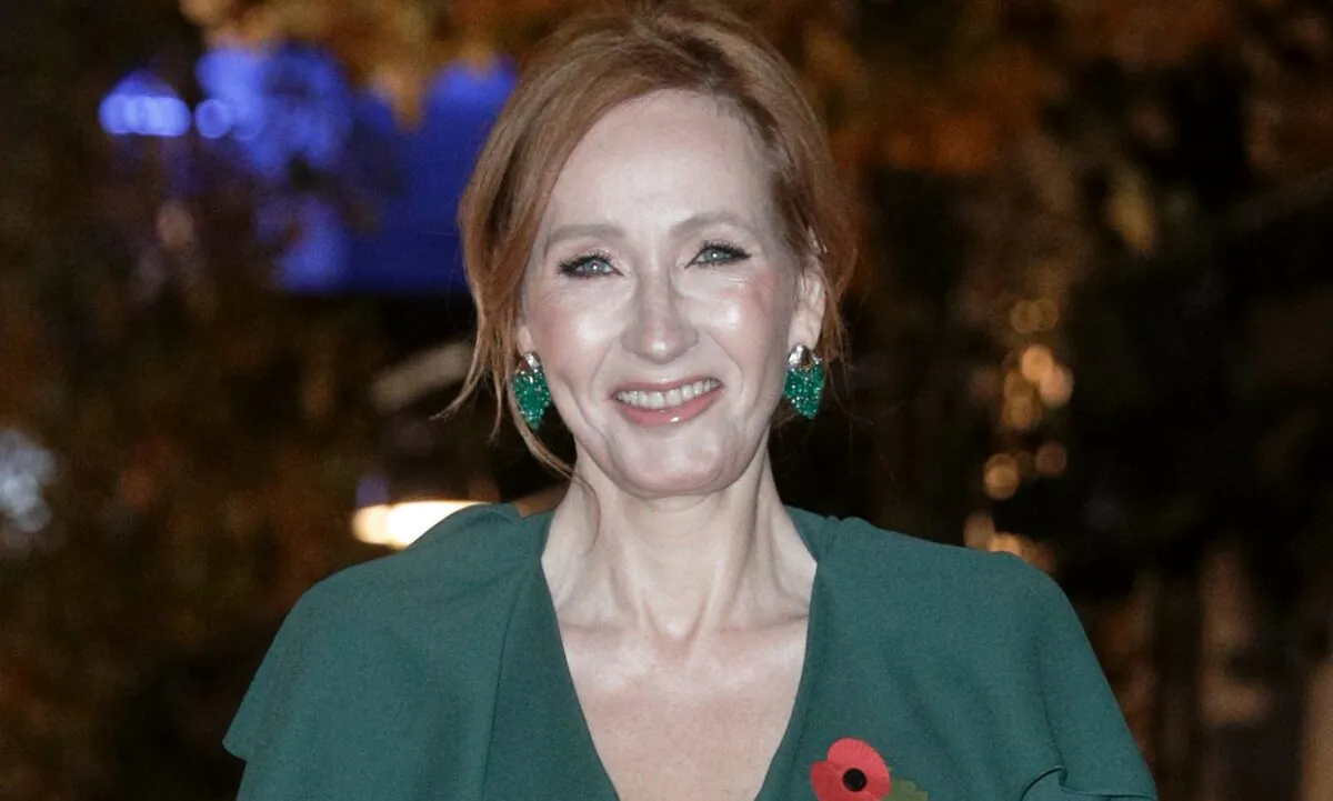 British screenplay writer J. K. Rowling poses as she arrives for the premier of the fantasy film "Fantastic Beasts: The Crimes of Grindelwald" in Paris on Nov. 8, 2018. (Geoffrey Van Der Hasselt/AFP via Getty Images)