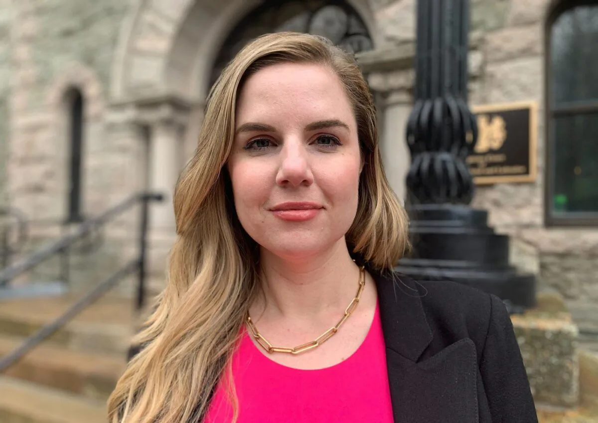 Kathryn Marshall poses for a photo at the Newfoundland and Labrador Supreme Court, in St. John's, June 6, 2023. (The Canadian Press/Sarah Smellie)
