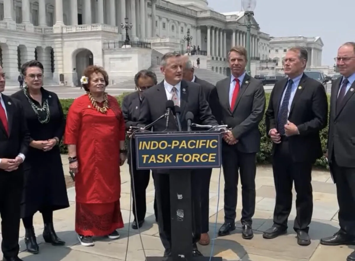 House Committee on Natural Resources Chairman Bruce Westerman (R-Ark.) joined by members of Congress announces the creation of a task force to address growing Chinese threats in the Indo-Pacific. (Courtesy of the House Committee on Natural Resources)