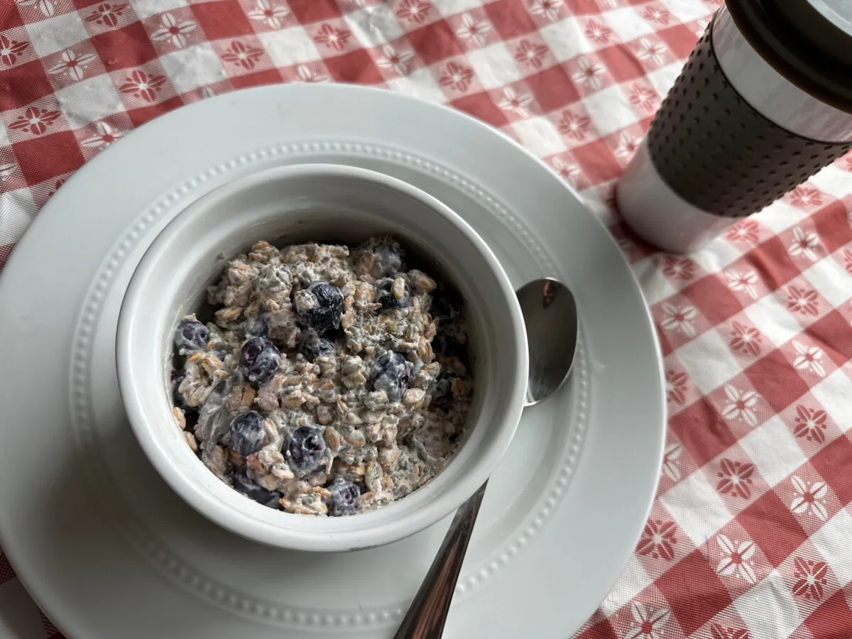 Soaked oats with berries makes an easy and delicious breakfast. (Ari LeVaux)