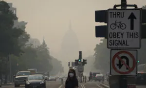 View of Smoke-Filled Skies Over Washington From Canadian Wildfires