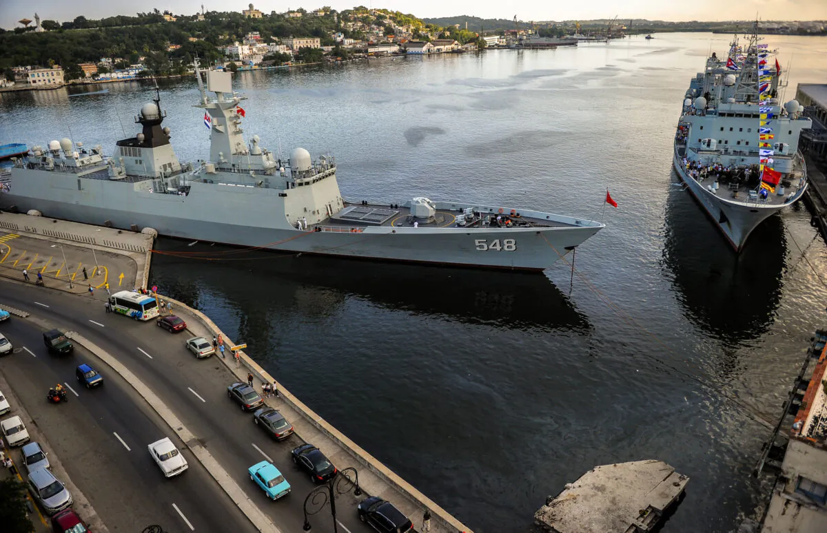 Chinese military ships moored at the port of Havana on Nov. 10, 2015. (Yamil Lage/AFP via Getty Images)
