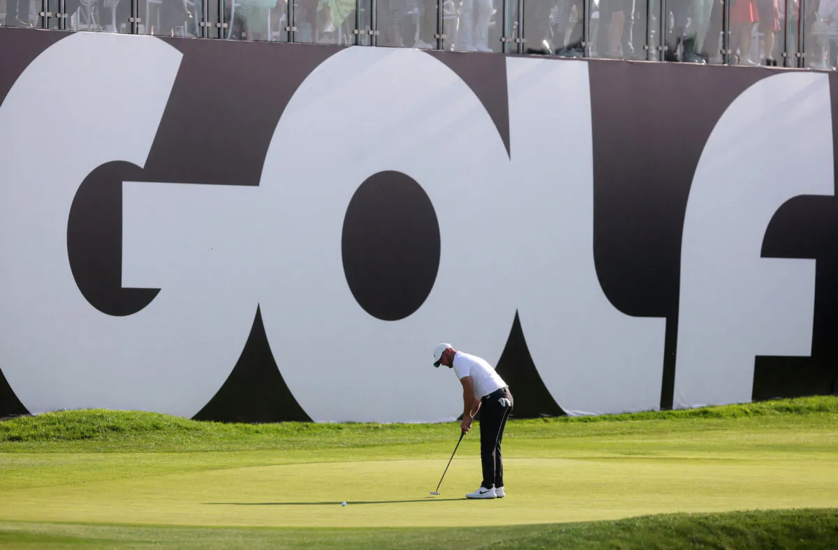 The inaugural LIV Golf Invitational at Centurion Club, Hemel Hempstead, St. Albans, Britain on June 10, 2022. England's Sam Horsfield of the Majesticks team in action during the second round (Paul Childs/Reuters)