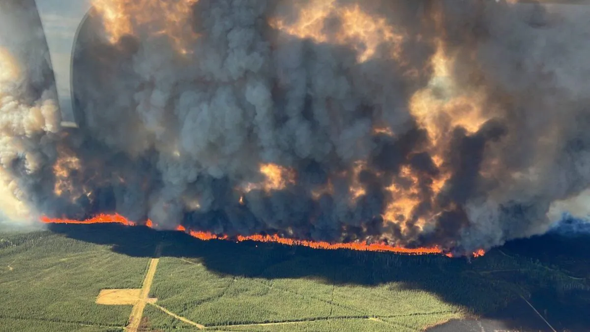 Aerial view of the Donnie Creek Wildfire is shown in this handout image provided by the BC Wildfire Service. (The Canadian Press/HO-BC Wildfire Service)