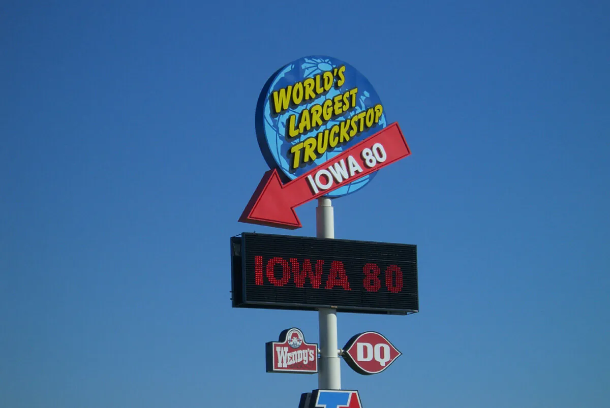 The Iowa 80 truck stop in Walcott, Iowa, claims to be the world's largest. (Photo courtesy of Ffooter/Dreamstime.com)