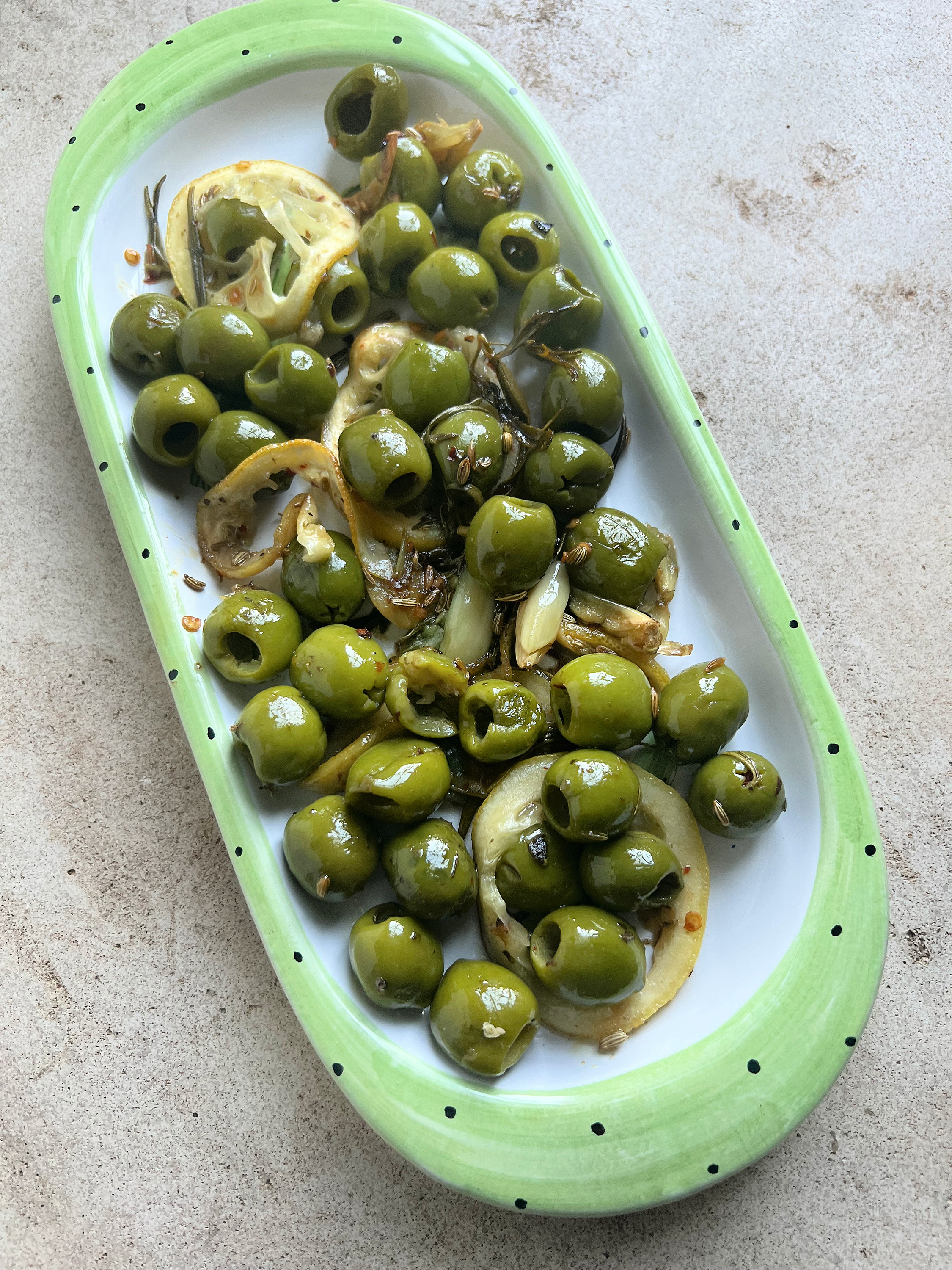 Herb-roasted olives