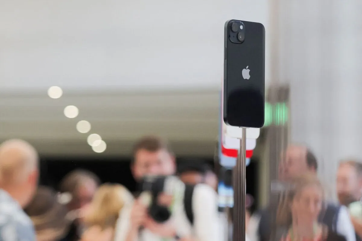 A view of the new iPhone 14 at an Apple event at their headquarters in Cupertino, Calif., on Sept. 7, 2022. (Carlos Barria/Reuters)