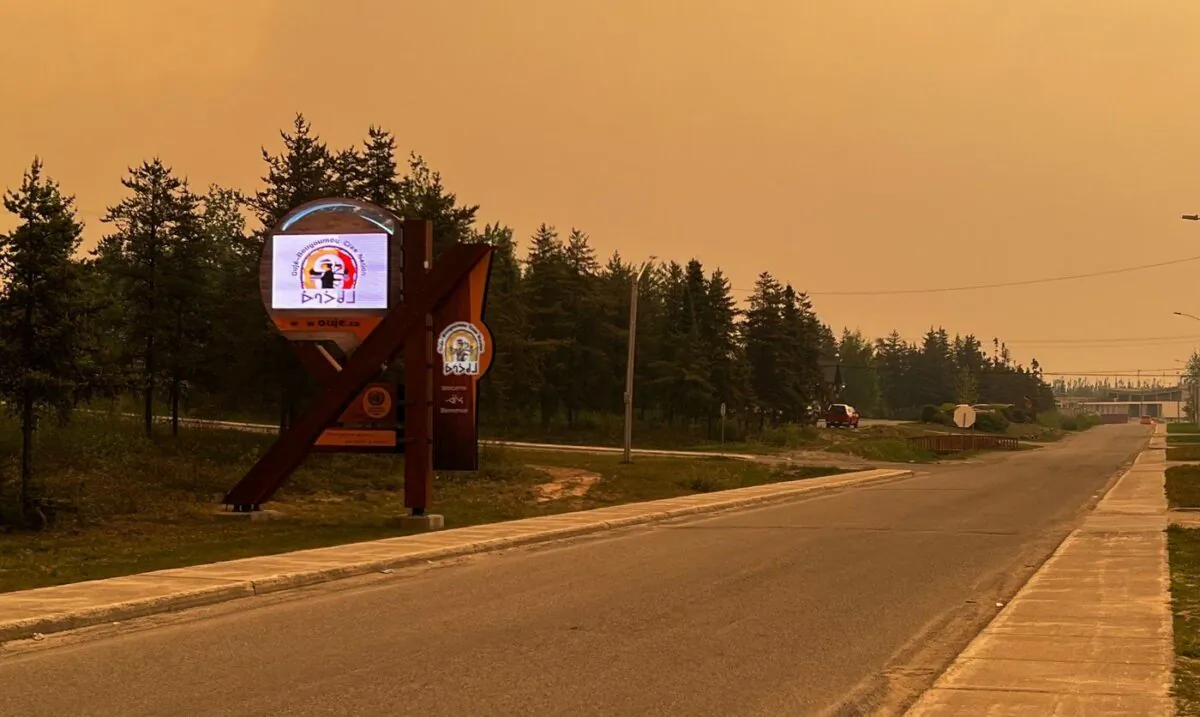 Smoke is seen obscuring the sky on the Ouje-Bougoumou Cree Nation, Que., in a June 6, 2023, handout photo. (The Canadian Press/HO-Deputy Chief Lance Cooper)
