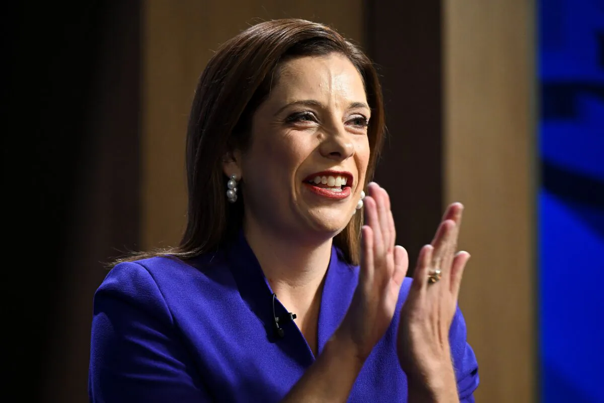 Australian Aged Care Minister Anika Wells addresses the National Press Club in Canberra, Wednesday, June 7, 2023. (AAP Image/Lukas Coch)