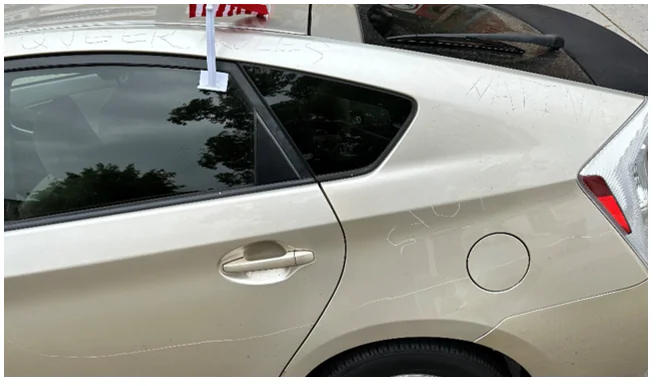 Car Vandalized With Pro-LGBT Messages in Glendale
