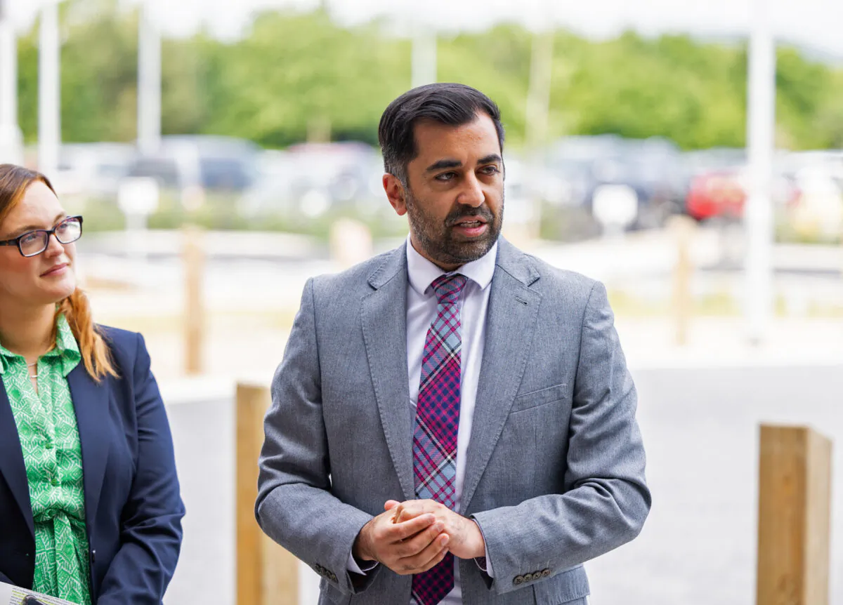 Scottish First Minister Humza Yousaf during a visit to the National Treatment Centre—Highland in Inverness, Scotland, on June 12, 2023. (Paul Campbell/PA)
