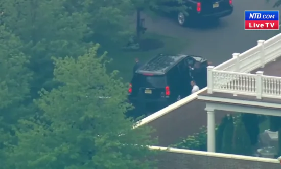 Outside Trump’s Bedminster Home as He Is Expected to Depart to Florida