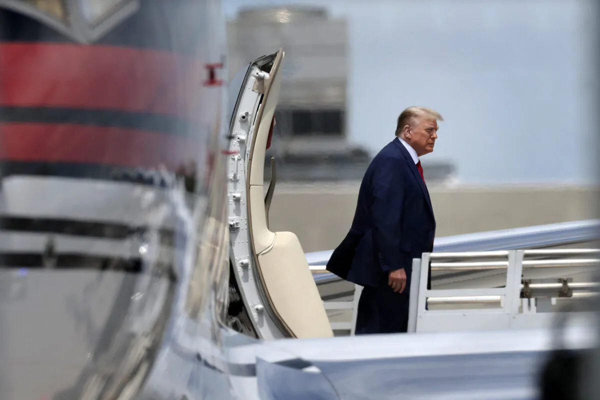 Former President Donald Trump arrives at the Miami International Airport June 12, 2023. (Win McNamee/Getty Images)