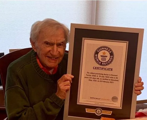 Tucker was recognized as the world’s oldest practicing doctor. (Courtesy of Cleveland Heights-University Heights City School District Facebook)