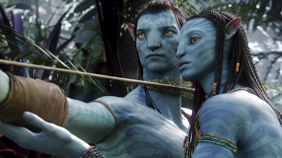 An image released by 20th Century Fox of the characters Neytiri (R) and Jake in a scene from the 2009 movie "Avatar." (20th Century Fox/AP Photo, File)