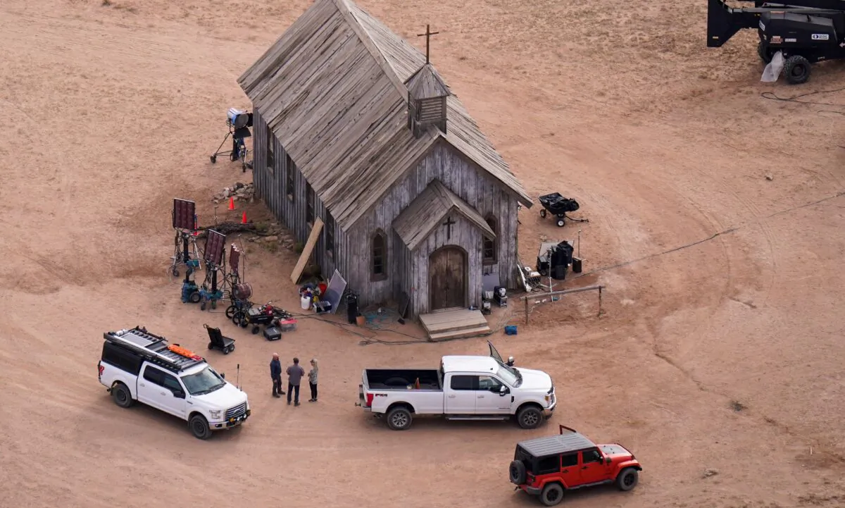 The movie set of "Rust" at Bonanza Creek Ranch in Santa Fe, N.M., on Oct. 23, 2021. (Jae C. Hong/AP Photo)