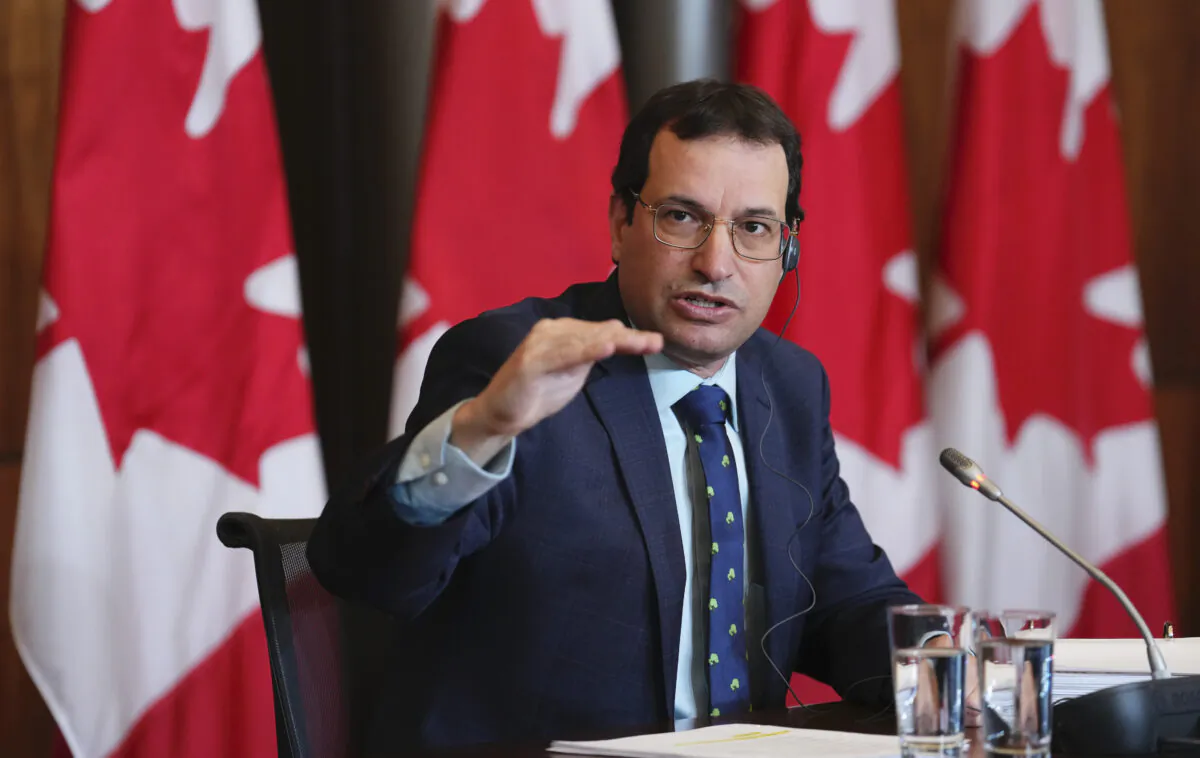 Jerry DeMarco, Commissioner of the Environment and Sustainable Development holds a press conference in Ottawa on April 20, 2023. (THE CANADIAN PRESS/Sean Kilpatrick)