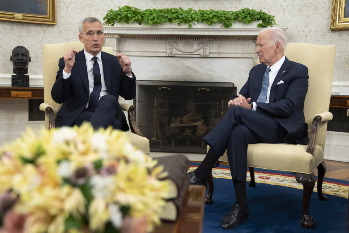 President Joe Biden meets with NATO Secretary General Jens Stoltenberg in the Oval Office of the White House, on June 13, 2023. (Manuel Balce Ceneta/AP Photo)