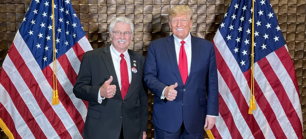 Larry Snowden (L) and Donald Trump at an election night party in the Mar-a-Lago ballroom in Palm Beach, Fla. on Nov. 8, 2022. (Courtesy of Larry Snowden)