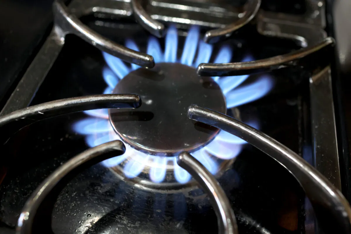 Flames burn on a natural gas-burning stove in Chicago on Jan. 12, 2023. (Photo Illustration by Scott Olson/Getty Images)
