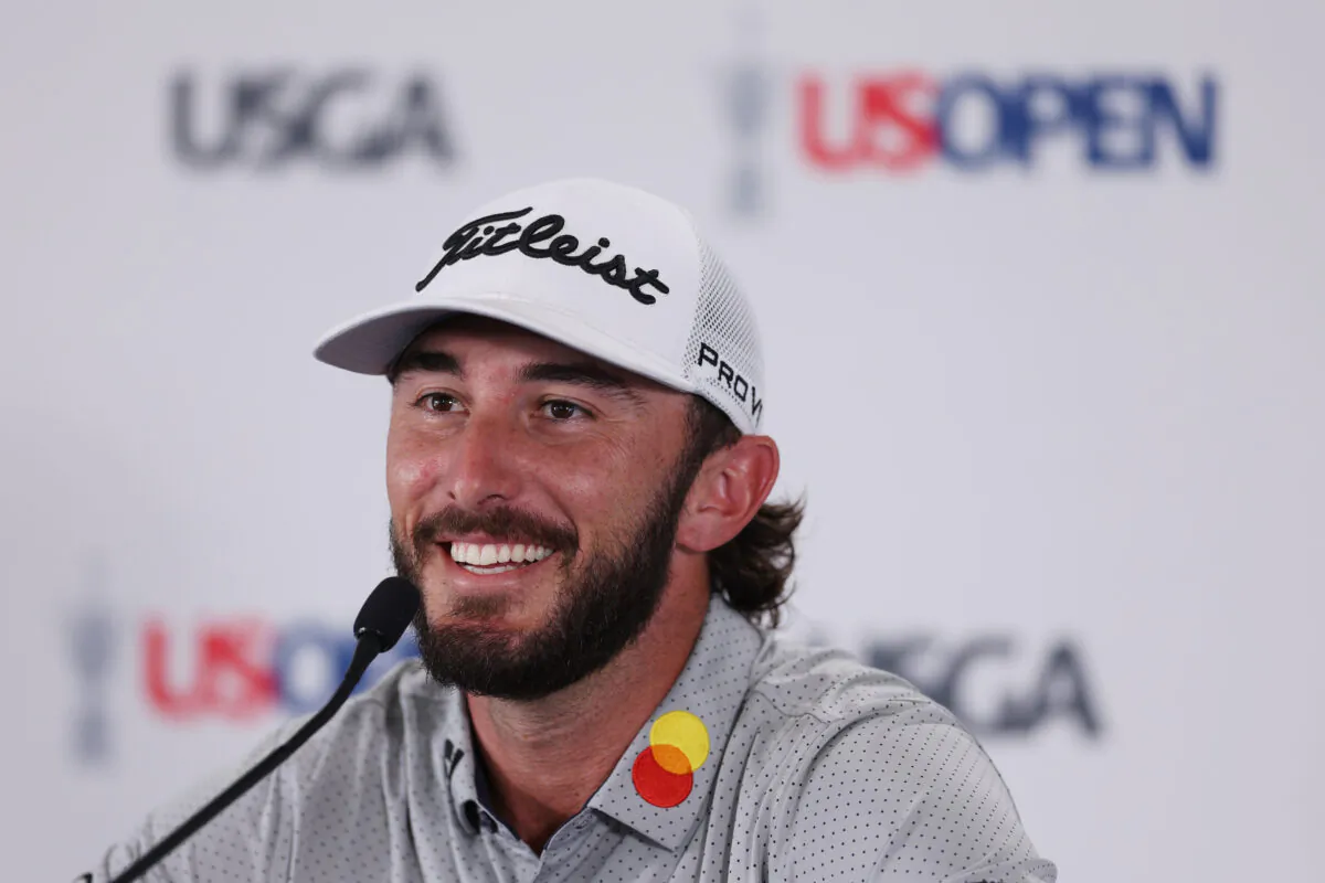 Max Homa of the United States speaks to the media during a press conference prior to the 123rd U.S. Open Championship at The Los Angeles Country Club in Los Angeles on June 13, 2023. (Richard Heathcote/Getty Images)