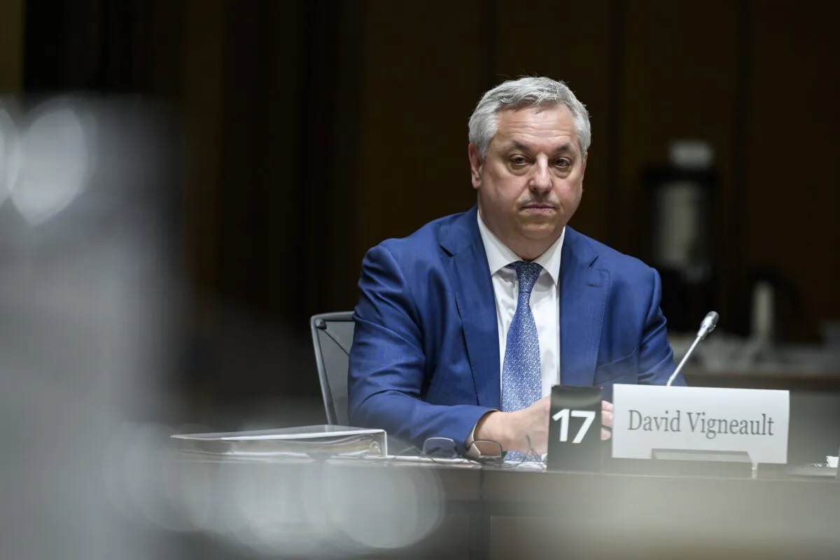 David Vigneault, director of the Canadian Security Intelligence Service (CSIS), prepares to appear before the Standing Committee on Procedure and House Affairs (PROC), studying the intimidation campaign against Members of Parliament, on Parliament Hill in Ottawa, on June 13, 2023. (Justin Tang/The Canadian Press)