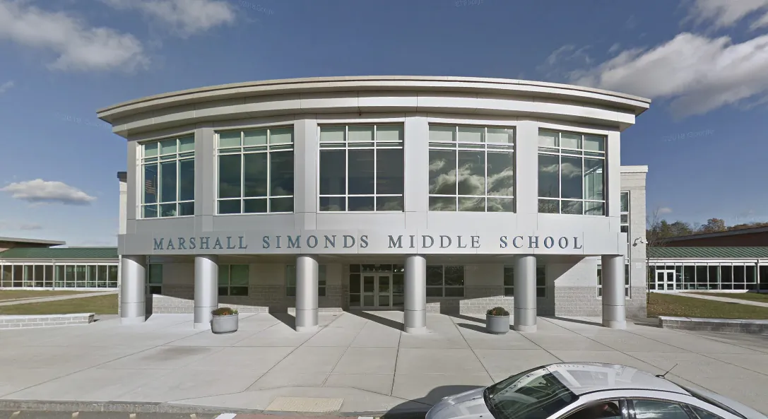 Marshall Simonds Middle School in Burlington, Mass., in November 2017. (Google Maps/Screenshot via The Epoch Times)