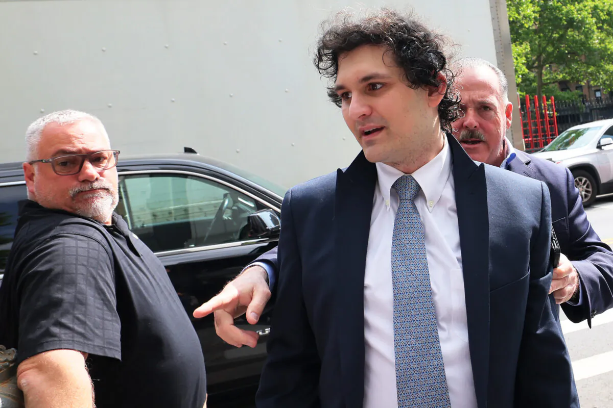 FTX Founder Sam Bankman-Fried arrives at Manhattan Federal Court for a court appearance in New York City on June 15, 2023. (Michael M. Santiago/Getty Images)