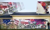 Artist Paints 40-foot Patriotic Panorama Honoring Branches of Military, Hopes Grandpa’s ‘Looking Down’