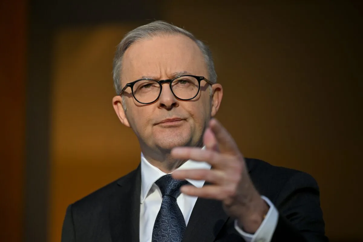 Prime Minister Anthony Albanese at a press conference at Parliament House in Canberra, June 15, 2023. (AAP Image/Mick Tsikas)