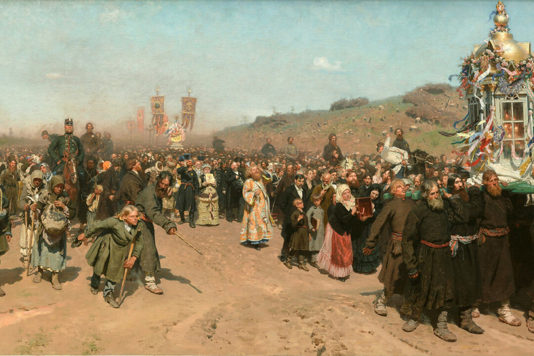 "Religious Procession in Kursk Province," between 1880–1883, by Ilya Repin. Oil on canvas. Tretyakov Gallery, Moscow. (Public Domain)