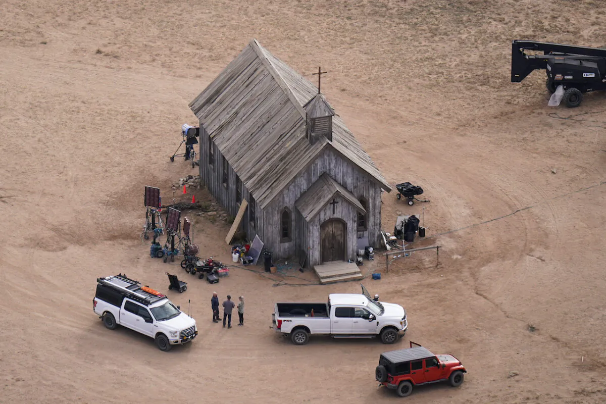 The movie set of  "Rust" at Bonanza Creek Ranch in Santa Fe, N.M., on Oct. 23, 2021. (Jae C. Hong/AP Photo)