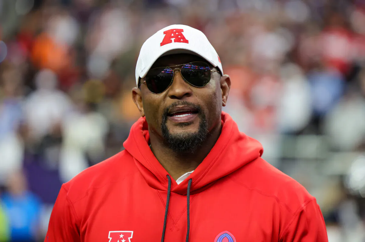 Ray Lewis looks on during the 2023 NFL Pro Bowl Games at Allegiant Stadium in Las Vegas on Feb. 5, 2023. (Ethan Miller/Getty Images)