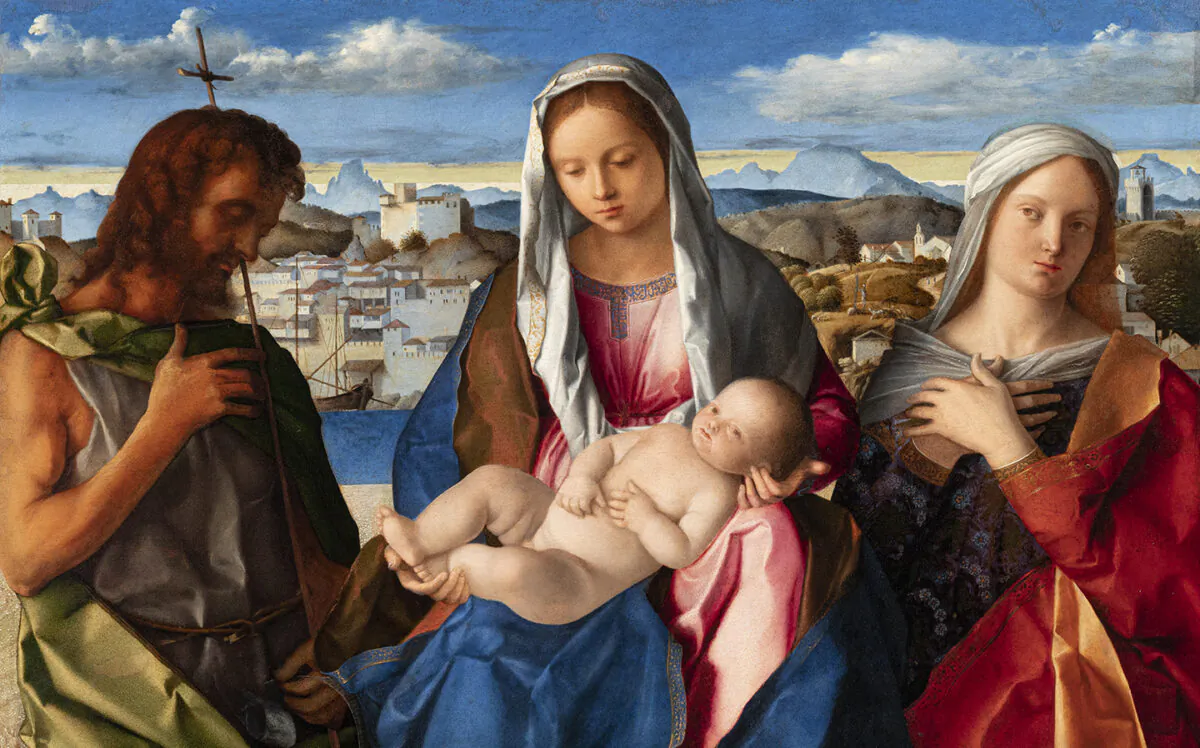 Detail of “Madonna and Child and Saint John the Baptist and an Unknown Saint,” circa 1500, by Giovanni Bellini. Tempera and oil on wood; 21.6 inches by 30.3 inches. Accademia Gallery, Venice. (Courtesy of Jacquemart-André Museum)