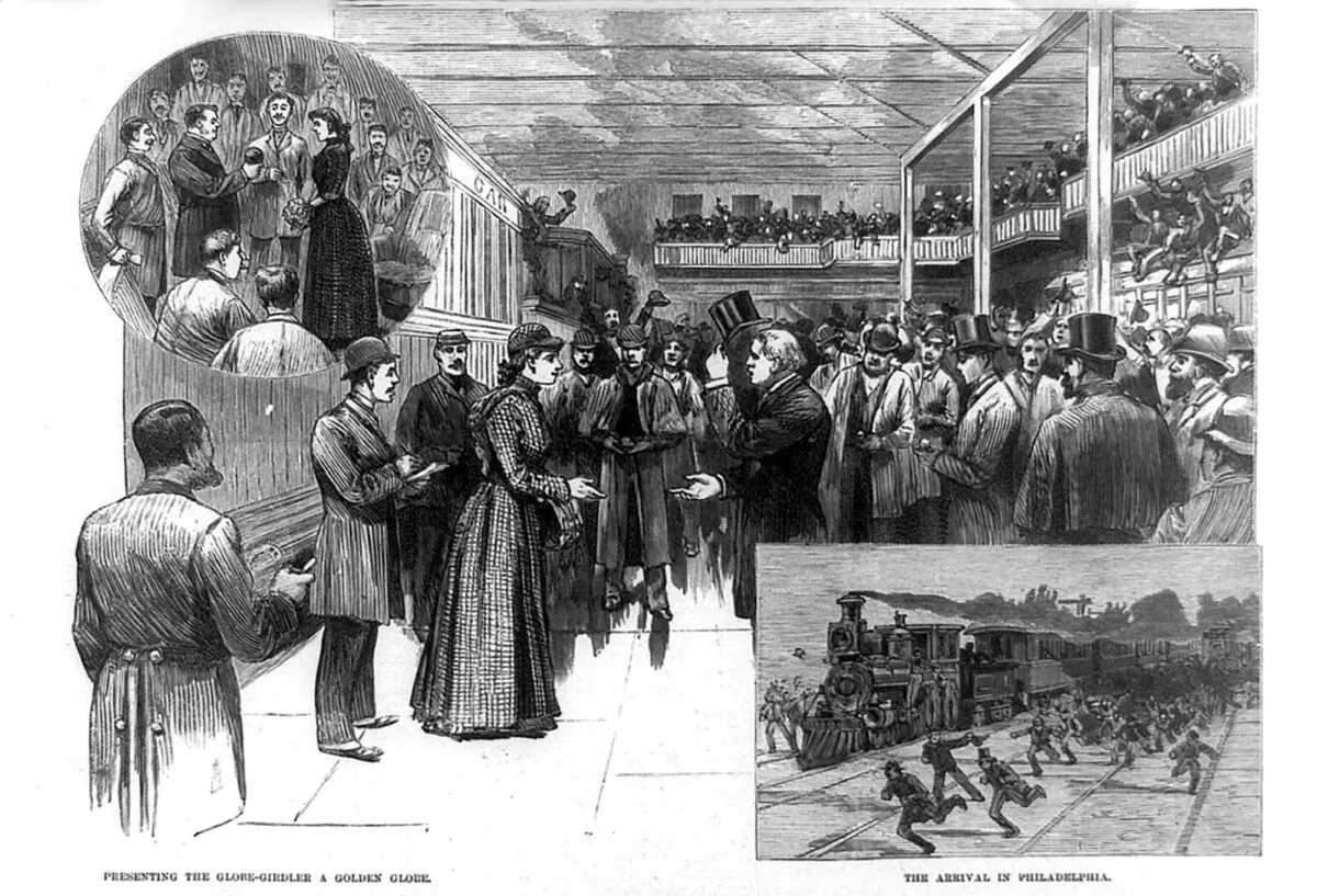 The 1890 reception for Nellie Bly in Jersey City for the completion of her around-the-world adventure. (Public Domain)