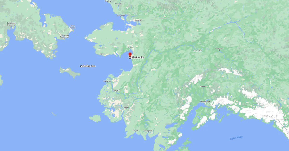 A map shows the location of the village of Shaktoolik in Alaska on June 17, 2023. (Google Maps)