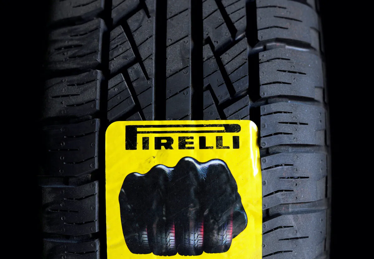 A Pirelli tire is pictured at a tire specialist center in Turin, Italy, on March 18, 2014. (Giorgio Perottino/Reuters)