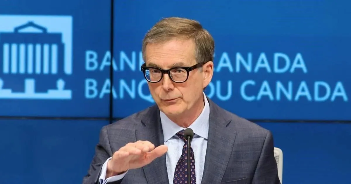 Bank of Canada Governor Tiff Macklem holds a press conference at the Bank of Canada in Ottawa after the release of the 2023 bank's financial system review on May 18, 2023. (Patrick Doyle/The Canadian Press)