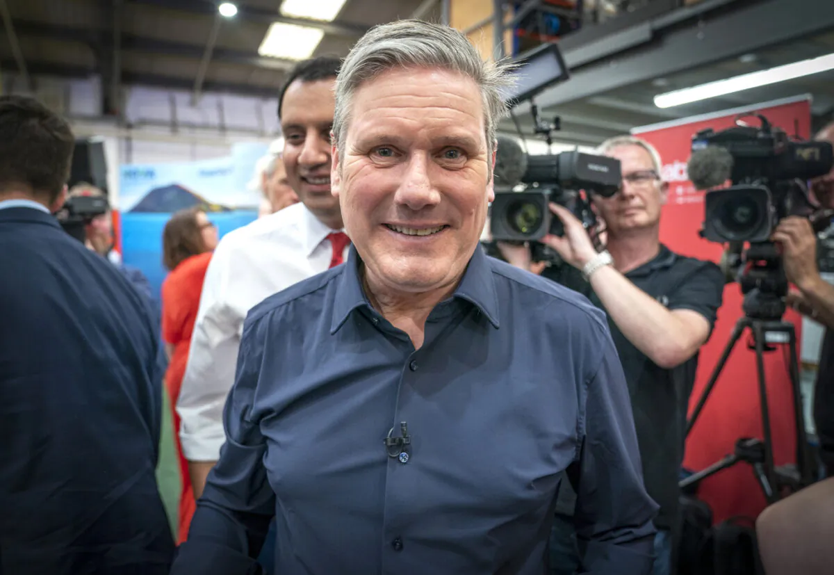 Labour leader Sir Keir Starmer at the launch of the Labour party's mission on cheaper green power, setting out policies on clean energy, dated June 19, 2023. Photo: (Jane Barlow/PA Wire)