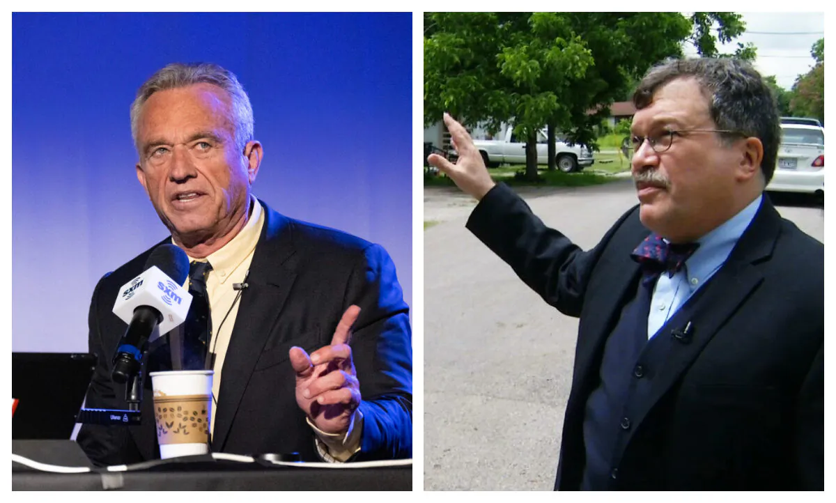 Democratic presidential candidate Robert F. Kennedy, Jr. and Dr. Peter Hotez in file photos. (Lisa Lake/Getty Images for SiriusXM; John Mone/AP Photo)