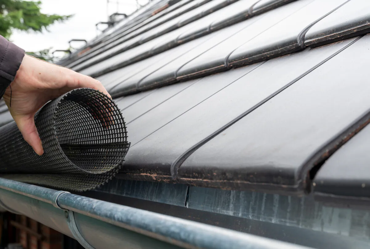 Installing mesh screens in the gutter is a less-expensive option. (Dreamstime/TNS)